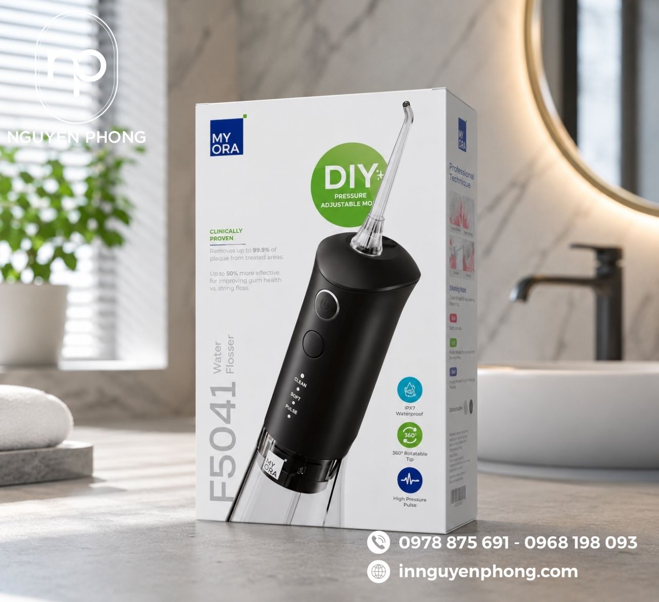 Mâu in hộp đựng máy tăm nước nâng tầm giá trị